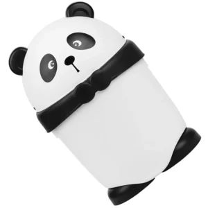 Cute Cartoon Panda Trash Can With Lid Kitchen Bedroom Office Waste Bins Reusable Garbage Bin Plastic BathroomTrashCan - Image 5