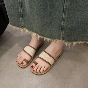 Solid Color Shallow Modern Slippers Summer Outside Women's Shoes on Sale 2025 Brand Fashion Flat with Women's Slippers Chinelos - Image 4