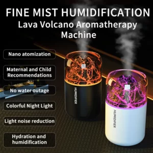 Mini Humidifier Air Purifier 180ML USB Aroma Essential Oil Diffuser Creative Volcano Color Light Mist Spray for Car Home Bedroom - Image 5