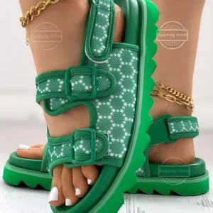 Sandal Women's Geometric Slingback Platform Sandals for The Beach Roman Sandal Platform Shoes Outdoor Beach Sandals - Image 2