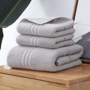 High Quality Egyptian Cotton 3PCS Towels Set Adults Sweet Stripe Soft Pink Bath Face Towel Bathroom Shower Gift for Lovers Towel - Image 3