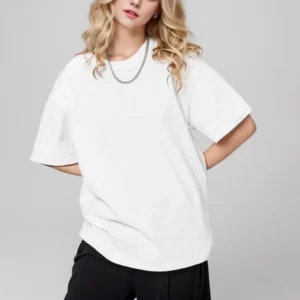240gsm Heavy Oversized Plain T-Shirt for Men Summer HighQualtity Short Sleeve Tee 100%cotton Solid Color Trendy Casual white Top - Image 3