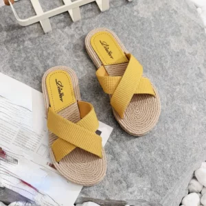 Ladies New Slippers Summer Cross Drag Fashion Hemp Rope Outer Wear Slippers Casual Sandals and Slippers - Image 6