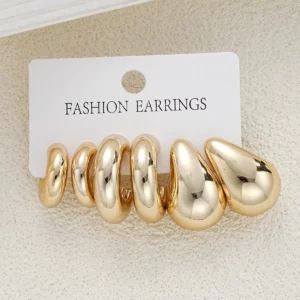 Vintage Elegant Teardrop Stud Earring Set Chic Simple Fashion Lightweight Earrings for Women Daily Wear Party Jewelry Gift 2025 - Image 6