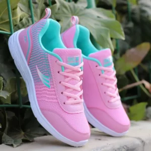 Spring and Autumn Ladies Daily Women's Shoes Casual Sports Korean Fashion Breathable Flat Bottom Running Light Travel Sneakers - Image 1