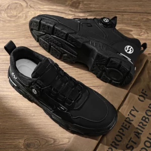 British Style Outdoor Men Work Shoes Rotating Button Fashion Motorcycle Shoes Versatile Men Casual Shoes Comfortable Sport Shoes - Image 2