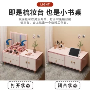 New minimalist bay window dressing table mirror dressing table small table rental bedroom storage - Image 5