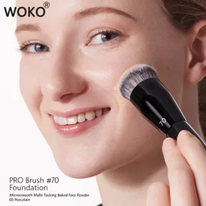 Flat Top Foundation Makeup Brushes Flat Angled Synthetic Hair Face Contour Foundation Liquid Cream Bronzer Buffing Makeup Tool - Image 4