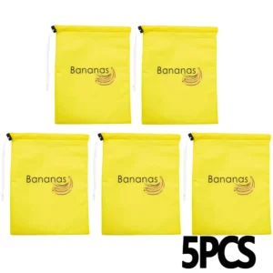 1/2/3/5Pcs Durable Yellow Banana Storage Bags Insulated Fruit Vegetable Fresh-keep Bundle Pocket Drawstring Banana Preserve Bag - Image 4