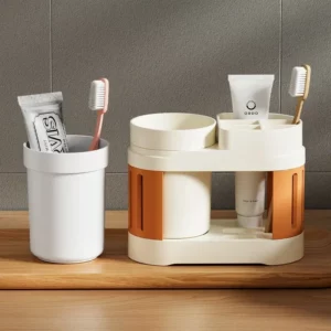 New Bathroom Toothbrush Toothpaste Shelf Simple Advanced All-in-one Toothbrush Mouthwash Cup Bathroom Wash Set Cup Holder - Image 3