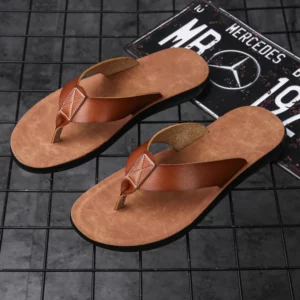 Simple Casual Flip Flops for Men Comfy Beach Sandals Summer Non-Slip Flats Indoor Outdoor Male Slippers Quick Dry Men's Slides - Image 3