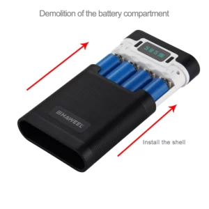 HAWEEL DIY 4X 18650 Battery (Not Included) 10000MAh Power Bank Shell Box with 2 USB Output & Display for Smartphones-A - Image 5
