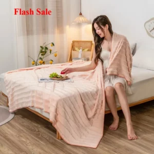 New Autumn and winter short plush fringed blanket siesta milk plush air conditioner siesta blanket end of bed decorative blanket - Image 6