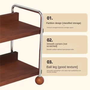 Kitchen Seasoning Rack Solid Wood Two-layer Multifunctional Countertop Seasoning Storage Cabinet Oil Salt Sauce Vinegar Storage - Image 2