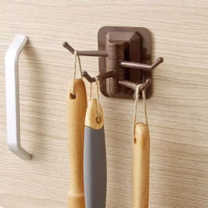 Strong Self Adhesive Wall 4 Hook Strong Without Drilling Key Holder Door Kitchen Towel Hanger Hooks Home Storage Accessories - Image 3