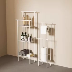 Iron Bathroom Towel Rack Minimalist Freestanding Organizer Sturdy Bedroom Coat Rack Luxury Paper Holder Stand - Image 3