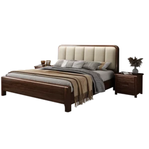 Nature Simple European Bed Large High End Bedroom Human Double Bed Headboards Modern Wooden Meubles De Chambre Furniture - Image 6