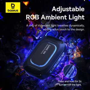 Baseus Magnetic Phone Cooler with Wireless Charging for iPhone 16 15 14 Pro Max Phone Stand Holder Gaming Radiator Cooling Fan - Image 5
