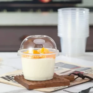 50/100Pcs 250ML Disposable Salad Cup Transparent Plastic Dessert Cups Bowls Container with Dome/Flat Lids for Ice Cream Cupcake - Image 4