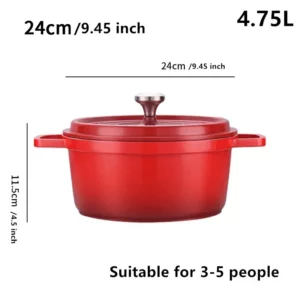Enameled Cast Aluminum Dutch Oven For Bread Baking Cast Iron Braising Pot Earthenware Pot Enamel Non-stick Pot Gas Cooking Pot - Image 3