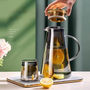 GIANXI Nordic Glass Water Bottle Set Large Capacity High Temperature Resistant Glass Kettle Home Classic Pure Color Juice Kettle - Image 1