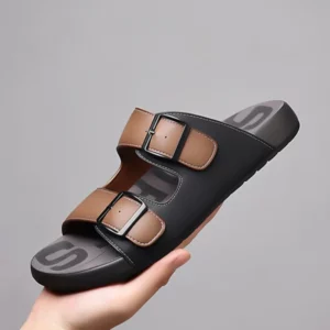 Men's Slippers Original Designer Casual Sandals Luxury Genuine Leather Slippers Outdoor Beach Slippers for Men Summer Flip Flops - Image 2