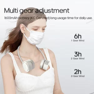 New Portable Neck Fan, Foldable Mini USB Fan, Rechargeable 1600mah Cooling Wind Fans, Personal Silent Neckfan For Sports - Image 3