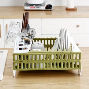 1pc Foldable Dish Rack, Dish Draining Tray, Collapsible Dish Rack, Dinnerware Drainer Organizer - Image 2