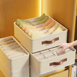 Underwear Storage Box Foldable Underwear Sock Organiser Multifunctional Waterproof Drawer Compartment Organiser - Image 2