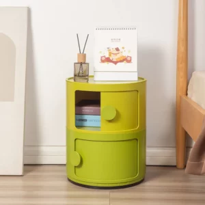 Nordic Round Bedside Cabinet, Modern Simple White Creative Small Cabinet, Mini Simple Gradient Plastic Side Cabinet - Image 5