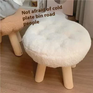 Cookie Small Stool Soft Seat Chair Girlish Heart Bedroom Solid Wood Bench Lliving Room Kids Shoe Changing Stool Home Furniture - Image 4
