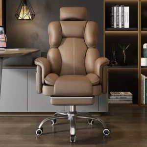 Computer chair, home electronic sports chair, comfortable and durable leather office chair, rotating lift chair - Image 3