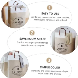Super Large Foldable Laundry Basket Handle Waterproof Large Cotton Linen Storage Basket Kids Toys Dirty Clothing Orgnizer Bin - Image 3