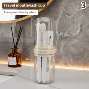 Portable Toothbrush Travel Cover Cup Bathroom Toothpaste Holder Storage Case Travel Camping Organizer Kit Toiletries Storage Box - Image 3