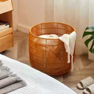 Imitation Rattan Decorative Storage Basket Household Large Capacity Laundry Basket Bathroom Waterproof Dirty Clothes Basket - Image 4