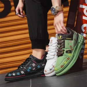 2025 Spring New Men's Shoes Fashion Printed Casual Board Shoes Thick Soles Increase All Comfortable Sports Shoes - Image 6