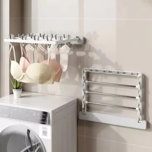 Folding Drying Rack Wall Mounted Drying Clip Windproof Sock Clip Clothing Rack Hanger Household Sock Drying Clip Space Saving - Image 1