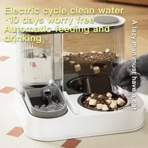Automatic Feeder Cat Dog Food Bowl With Water Fountain Pet Large Food Storage Dispenser Container Puppy Pet Kitten Accessories - Image 2