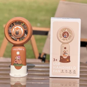 Portable Mini Pocket Cooling Fan Fashion Handheld Fan Cartoon Cute Capybara Small Fan Outdoor USB Charging Small Fan Gifts - Image 3