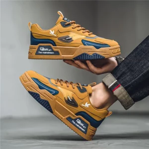 2024 Autumn New Casual Sports Shoes Men's Leather Low-Top Fashion Trend Easiest for Match Running Shoes Men's Skateboard Shoes Suitable for Outdoor Sports - Image 3