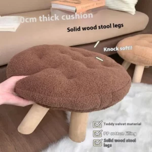 Cookie Small Stool Soft Seat Chair Girlish Heart Bedroom Solid Wood Bench Lliving Room Kids Shoe Changing Stool Home Furniture - Image 3