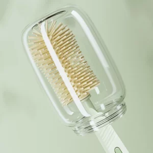 Baby Silicone Bottle Brush Portable Straight Handle Cleaning Tool Set 360° Rotating Drying Rack Combination Bottle Washing Brush - Image 5