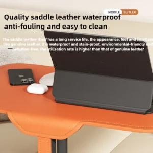 Italian Minimalist Saddle Leather Sofa Table Home Furniture Living Room Floating Storage Shelf Bedroom Bedside Corner Table - Image 4