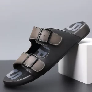 Men's Slippers Original Designer Casual Sandals Luxury Genuine Leather Slippers Outdoor Beach Slippers for Men Summer Flip Flops - Image 1