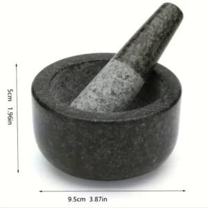 Mortar And Pestle, Polished Granite Mortar And Pestle For Grinding Herbal Crusher, Making Avocado Sauce, Salsa, Pepper, Crusher - Image 4