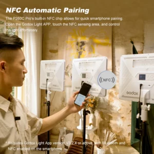 Godox P260C Pro Panel Video Light Soft Lighting Bi-Color 2800K-6500K CRI/TLCI 98+ NFC Automatic Pairing for Vedio Streaming - Image 3