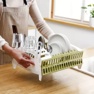 1pc Foldable Dish Rack, Dish Draining Tray, Collapsible Dish Rack, Dinnerware Drainer Organizer - Image 4