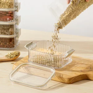 Sturdy Transparent Sealed Jars Stacking Kitchen Storage Kitchen Sealed Boxs Large Capacity Food Storage Box kitchen organizer - Image 6