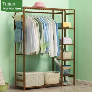Extra Large Wardrobe Modern Multifunction Storage Rack Floor Shoe Rack with Coat Hanger Home Furniture Organizer - Image 6