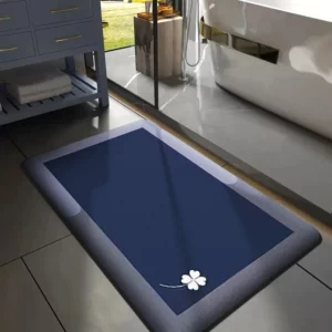 Flannel Thickened Absorbent Bathroom Floor Mat Printed Toilet Non-slip Foot Mat Bedroom Square Carpet Entrance Mat - Image 4
